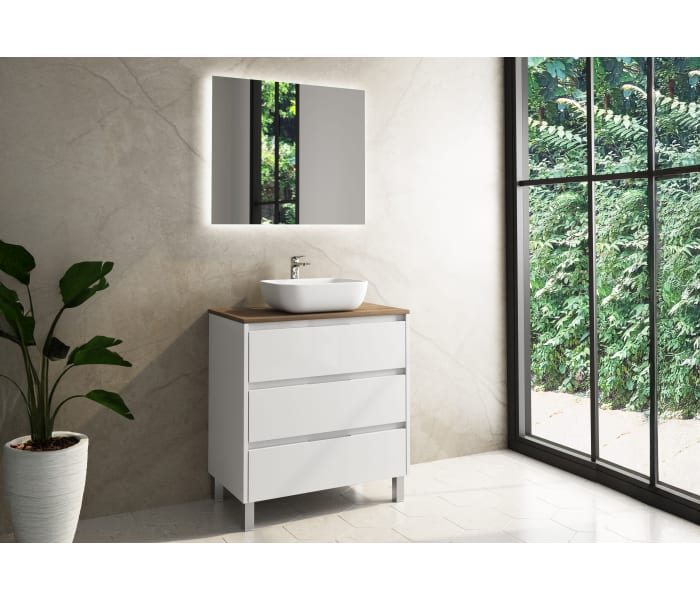 Mueble de baño con encimera de madera Bruntec Boston Principal 4