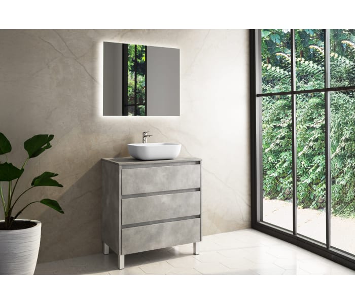 Mueble de baño con encimera de madera Bruntec Boston Principal 2
