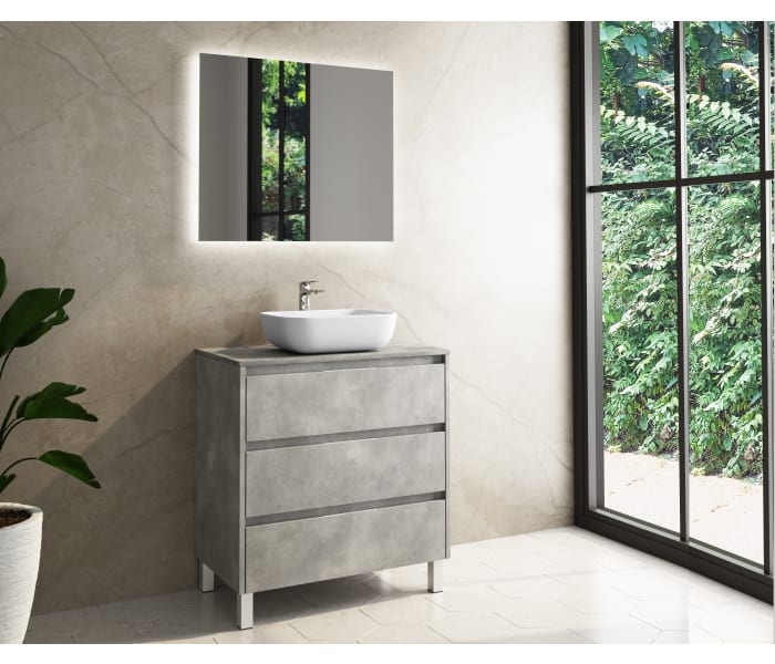 Mueble de baño con encimera de madera Bruntec Boston Principal 2