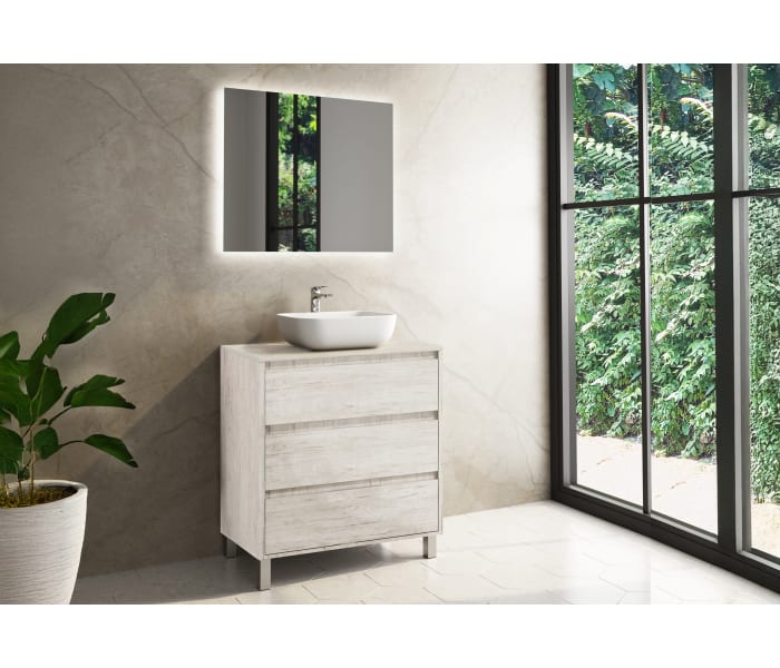 Mueble de baño con encimera de madera Bruntec Boston Principal 3
