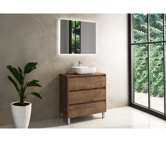 Mueble de baño con encimera de madera Bruntec Boston Principal 0