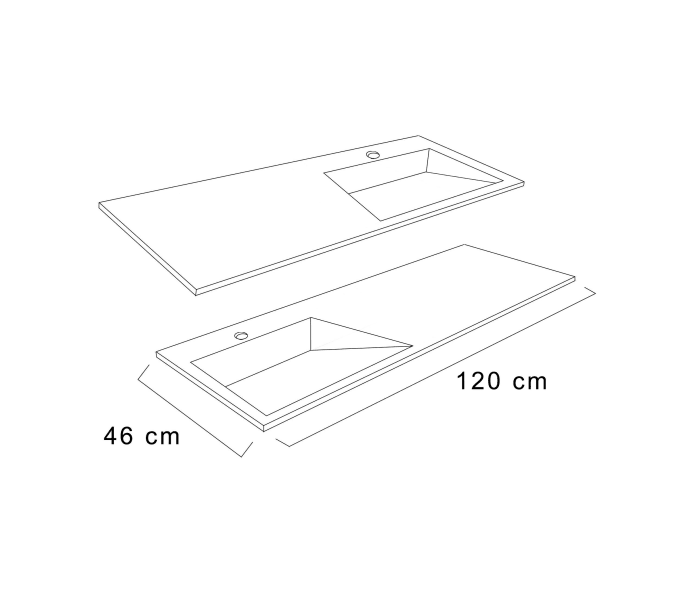 Lavabo de baño encastrado Torvisco Cut Croquis 4