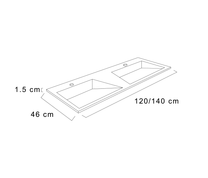 Lavabo de baño encastrado Torvisco Cut Croquis 6