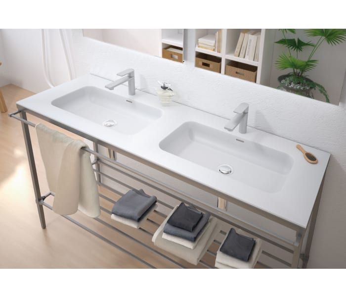 Conjunto mueble de baño con lavabo sobre encimera Etna Sanchís 4