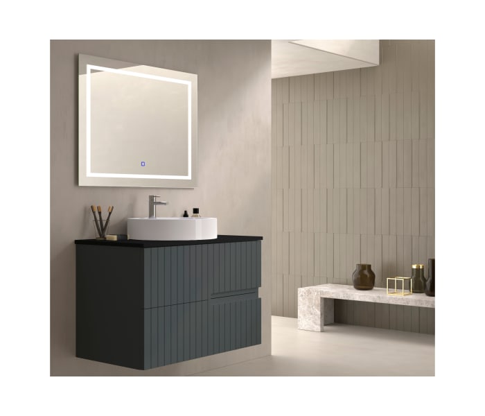 Mueble de baño con encimera piedra compactada negra Bruntec Ebi colores Principal 5