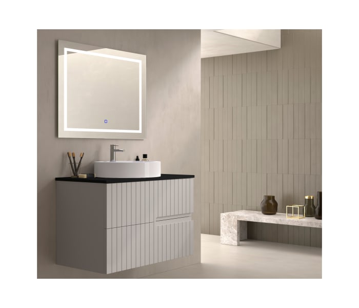 Mueble de baño con encimera piedra compactada negra Bruntec Ebi colores Principal 3