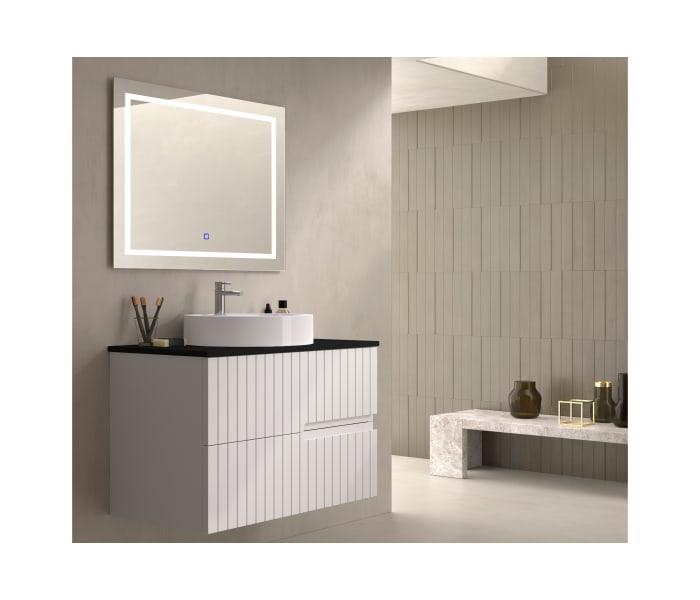 Mueble de baño con encimera piedra compactada negra Bruntec Ebi colores Principal 1