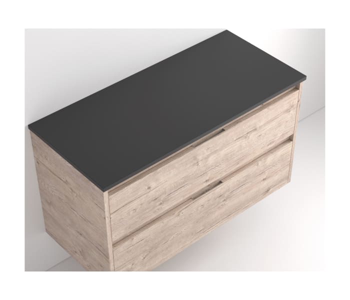 Mueble de baño con encimera piedra compactada negra Bruntec Ebi colores Detalle 10
