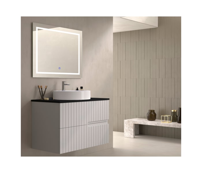 Mueble de baño con encimera piedra compactada negra Bruntec Ebi colores Principal 4