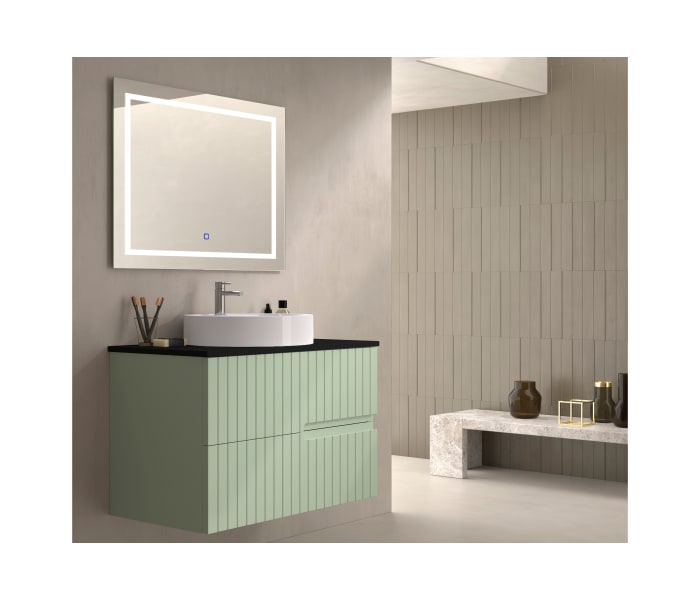 Mueble de baño con encimera piedra compactada negra Bruntec Ebi colores Principal 8