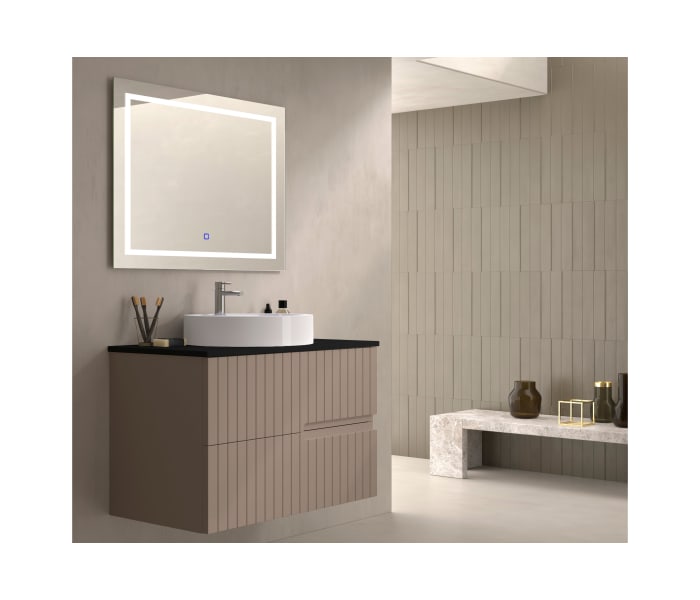 Mueble de baño con encimera piedra compactada negra Bruntec Ebi colores Principal 0