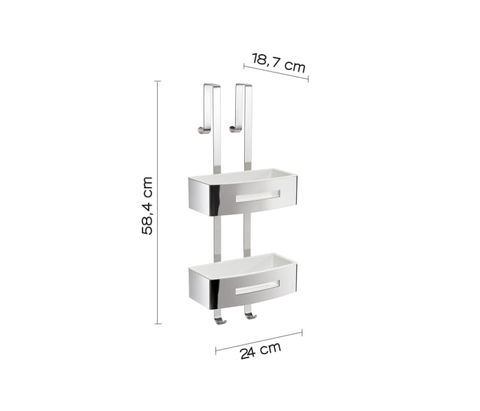 Estante doble colgable para ducha Gedy Poseidon Croquis 4