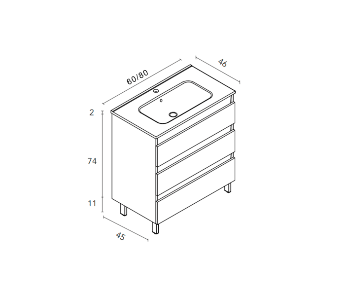 Conjunto mueble de baño Royo Kena Croquis 7
