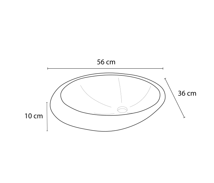 Lavabo de mármol natural Bruntec Corino Croquis 3