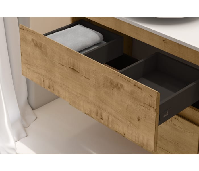Mueble de baño con encimera de madera Bruntec Roma Detalle 6