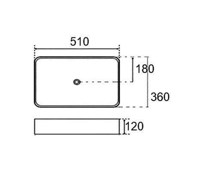 Lavabo sobre encimera Bruntec Aero Croquis 6