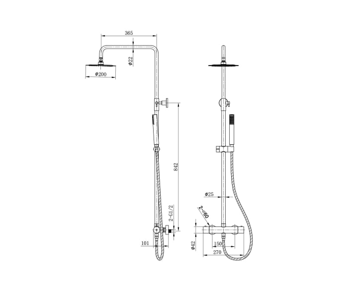 Conjunto de ducha Imex Monza Croquis 14