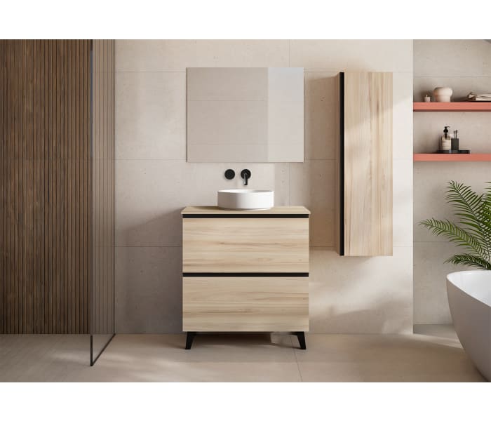 Mueble de baño con encimera de MDF Hidrófuga de madera Visobath Granada Principal 1