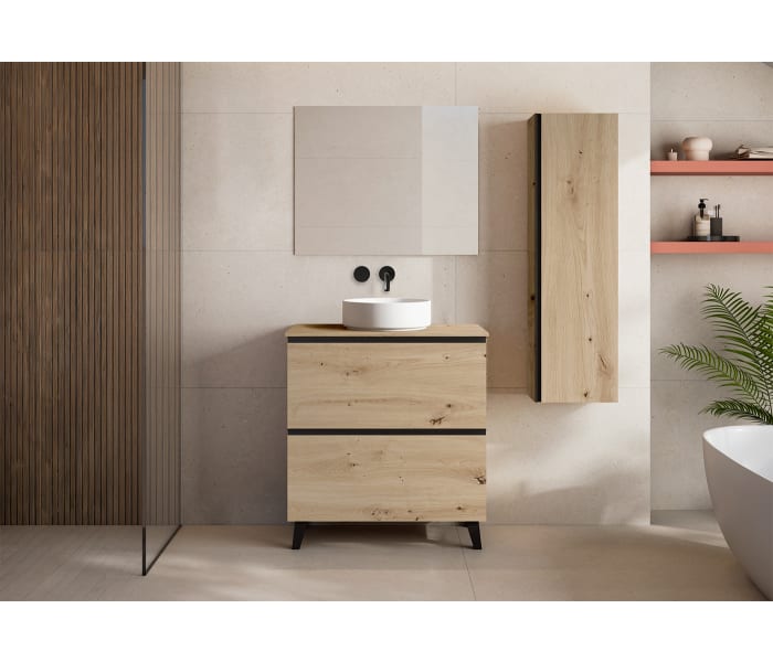 Mueble de baño con encimera de MDF Hidrófuga de madera Visobath Granada Principal 2