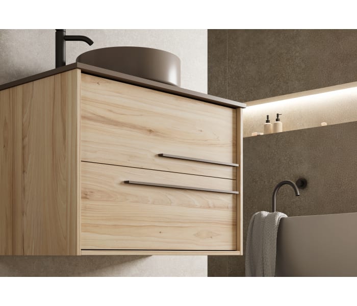 Mueble de baño con encimera de madera Viso Aqua Detalle 1
