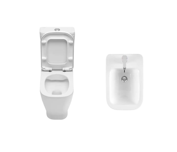 Pack inodoro + bidé compacto de Unisan Sanidusa Look Detalle 1