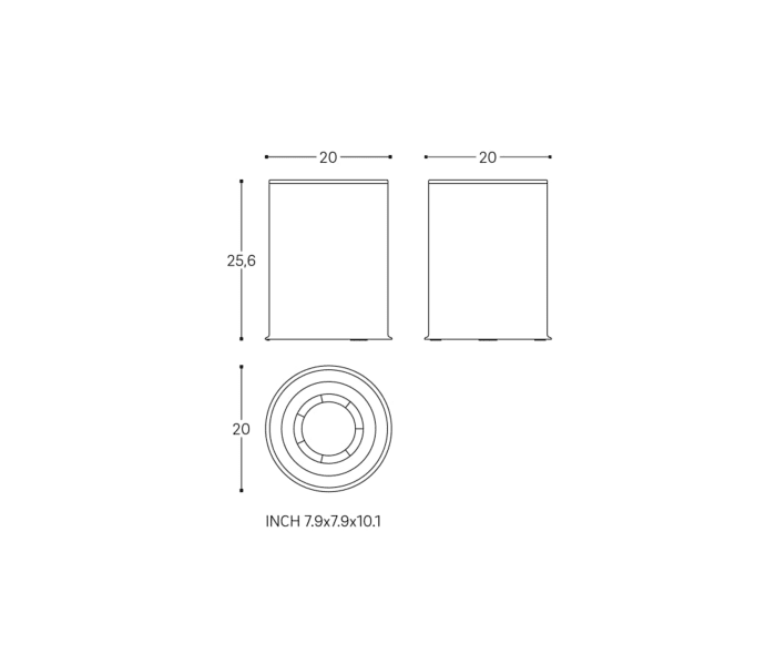 Papelera de baño 5L de Cosmic Architect S+ negro mate de 20x20x25.6 cm