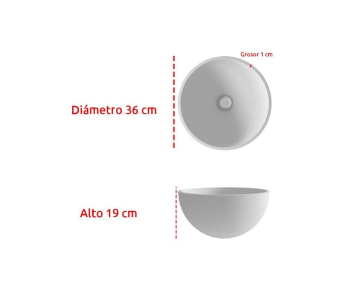 Lavabo sobre encimera Bruntec Fruit Croquis 2
