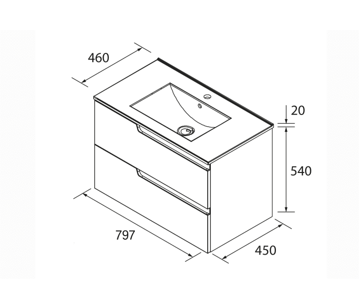 Conjunto mueble de baño Salgar Vima Croquis 4
