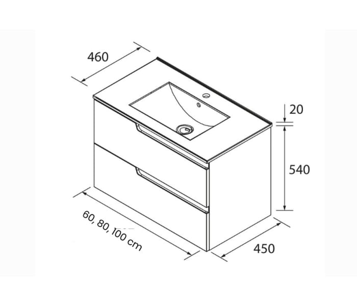 Conjunto mueble de baño Salgar Vima Croquis 9