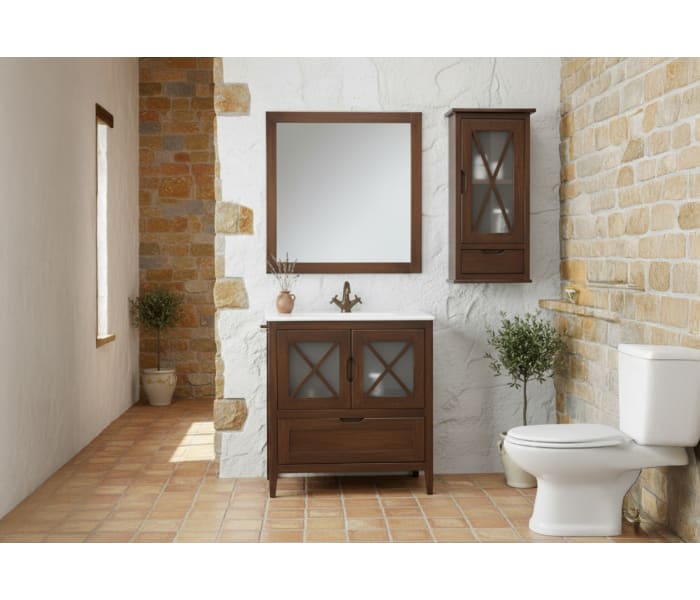 Conjunto mueble de baño rústico Bruntec Kai Principal 1