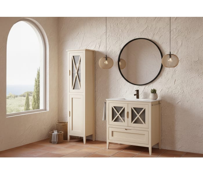 Conjunto mueble de baño rústico Bruntec Kai Principal 3