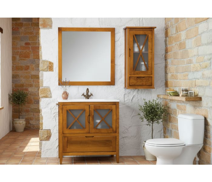 Conjunto mueble de baño rústico Bruntec Kai Principal 0