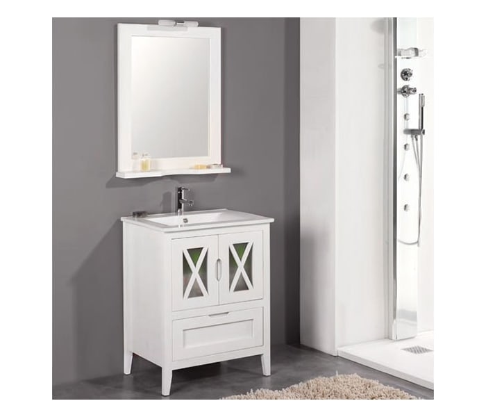 Conjunto mueble de baño rústico Bruntec Kai Ambiente 6