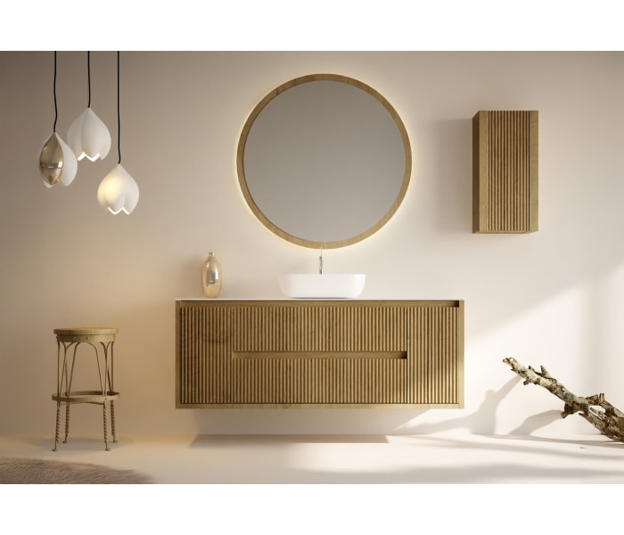 Mueble de baño madera maciza con encimera de solid surface Bruntec Alpes 13 Principal 0
