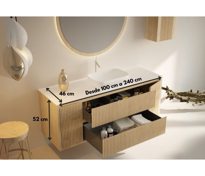 Mueble de baño con encimera de solid surface Bruntec Alpes 13 Croquis 4