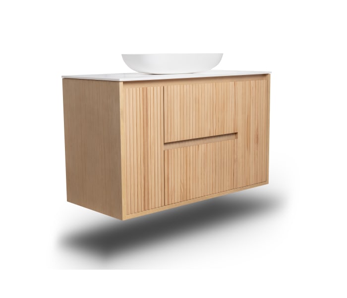 Mueble de baño madera maciza con encimera de solid surface Bruntec Alpes 13 Detalle 2