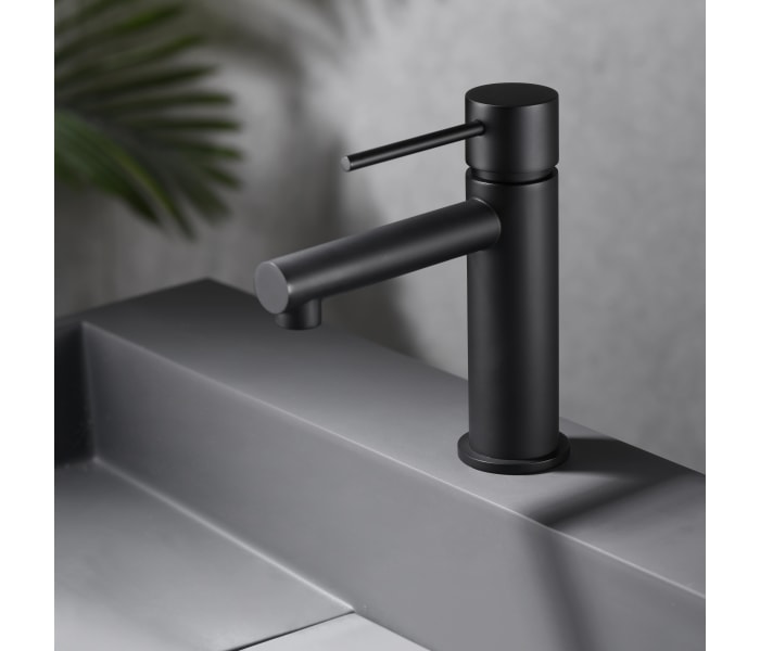 IMEX Grifo Lavabo Negro Mate Serie Milos