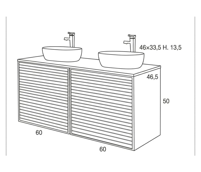 Conjunto mueble de baño Sanchis Zenit Croquis 5