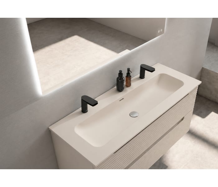Lavabo encastrado para dos grifos de un seno Viso Idea Match Principal 0