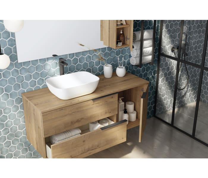 Mueble de baño con encimera de madera Bruntec Coban Detalle 4