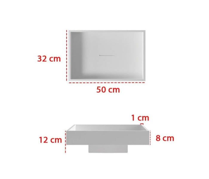 Lavabo sobre encimera Bruntec Square Lines Croquis 1