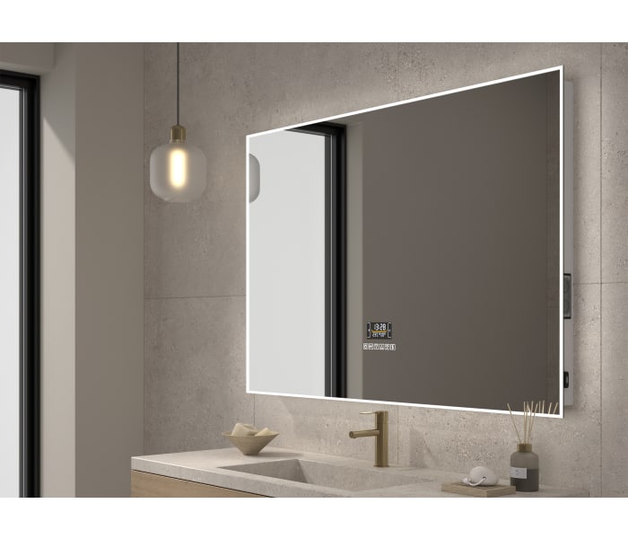 Espejo de baño SANTORINI de 120x80 cm con luz LED en marco fino