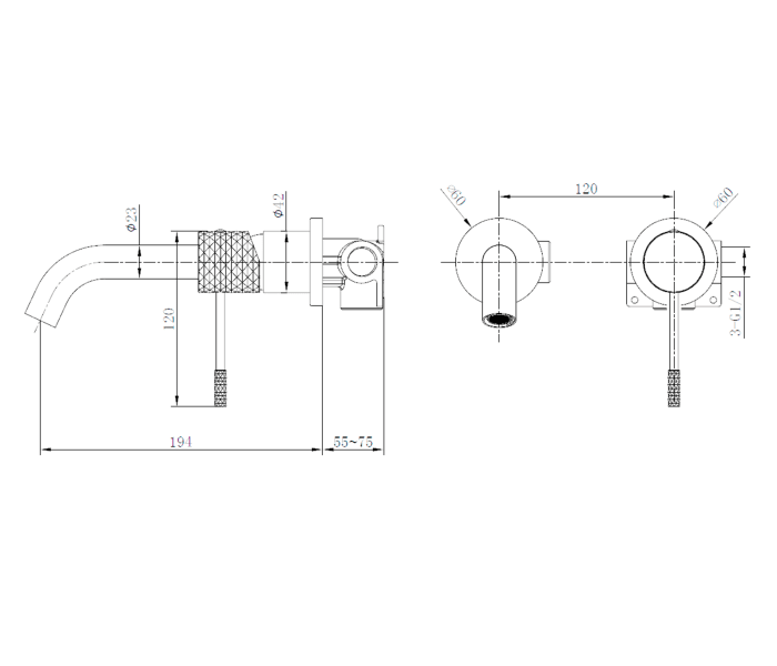 Grifo de lavabo de Imex Génova Croquis 11