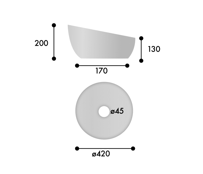 Lavabo sobre encimera ArtandBath Adwa Nature Croquis 1