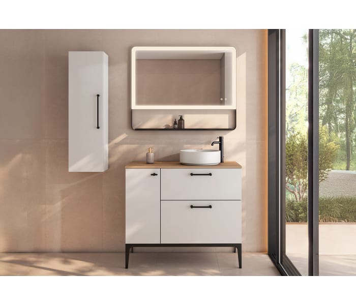 Mueble de baño con banquillo, encimera de madera VisoBath Verso Principal 1