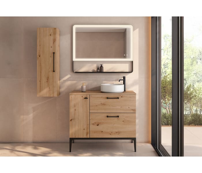 Mueble de baño con banquillo, encimera de madera VisoBath Verso Principal 2