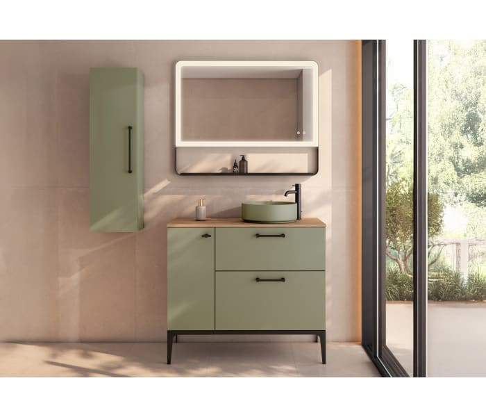 Mueble de baño con banquillo, encimera de madera VisoBath Verso Principal 4