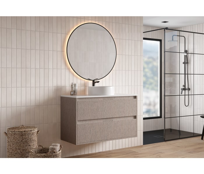 Mueble de baño con encimera Piedra Compactada blanca Bruntec Artemisa Principal 6