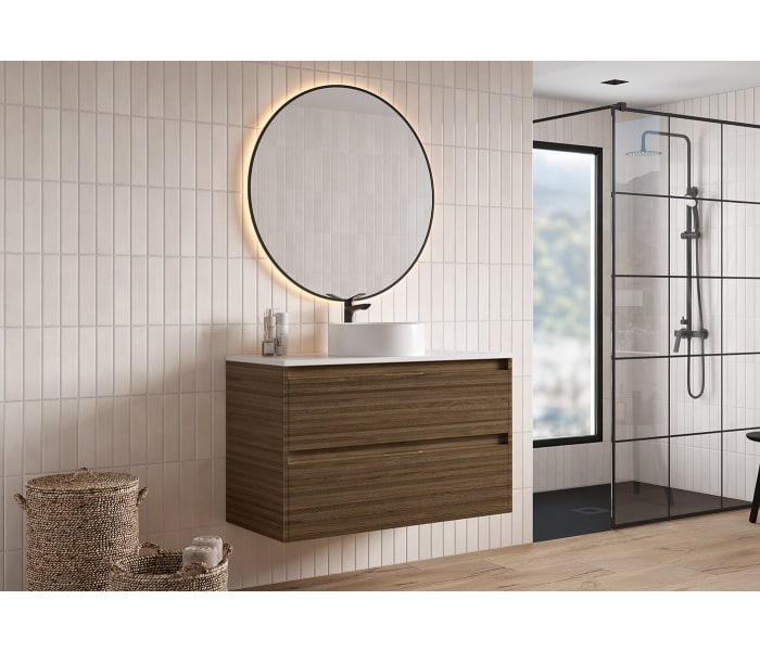 Mueble de baño con encimera Piedra Compactada blanca Bruntec Artemisa Principal 9