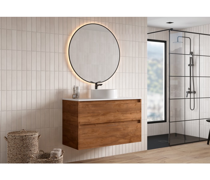Mueble de baño con encimera Piedra Compactada blanca Bruntec Artemisa Principal 8